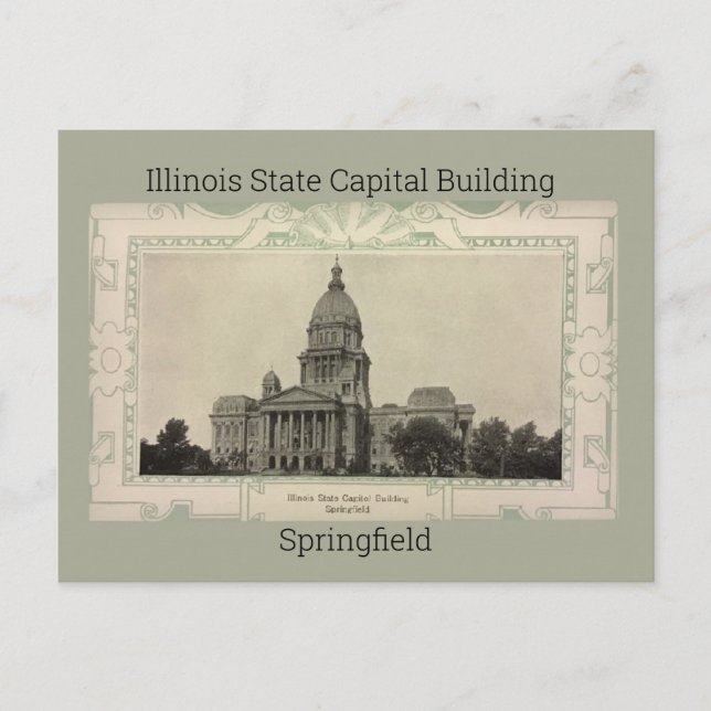 Postal Capital de estado de Illinois que constrói Cartão (Frente)