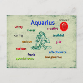 Postal Características aquárias cartão zodielétrico
