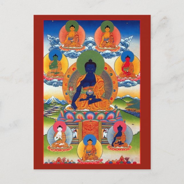 Postal Cartão Altar Budista Tibetano da Medicina (Frente)