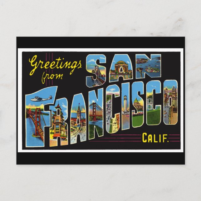 Postal Cartão Antigo de São Francisco (Frente)