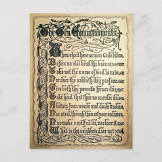 Postal Cartão Antique Dez Mandamentos