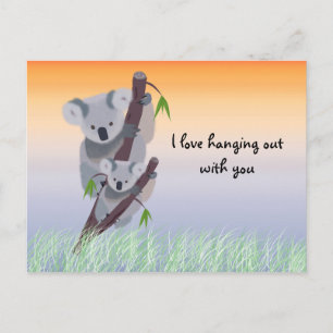 Postal Cartão australiano bonito do urso de Koala