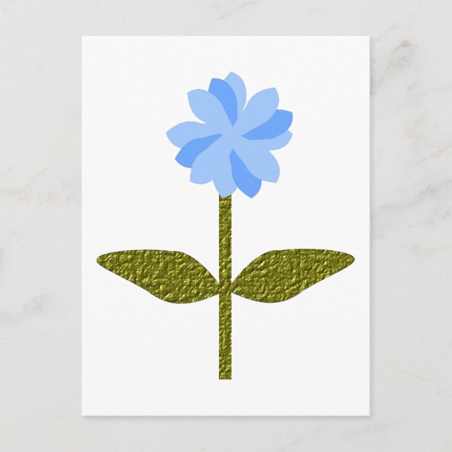 Postal Cartão Azul Bonito Daisy Flower (Frente)