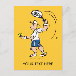 Postal Cartão bonito para jogadores de tênis