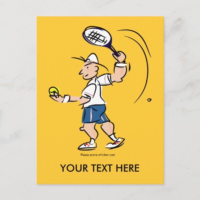 Postal Cartão bonito para jogadores de tênis (Frente)