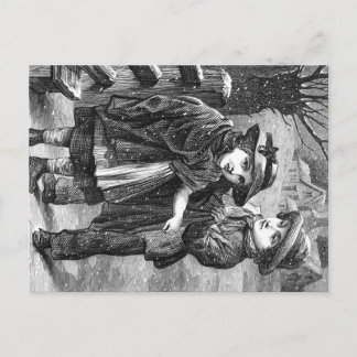 Postal Cartão - cena do inverno do vintage