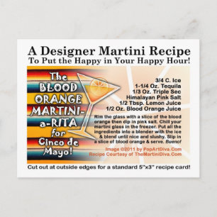 Postal Cartão Cinco de Mayo Blood Orange Martini Margarit