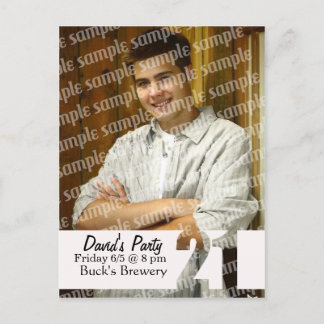 Postal cartão com fotos aniversário de 21 anos