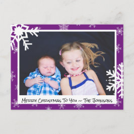 Postal Cartão com fotos da Família Flocos de Neve Puros d