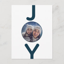 Postal Cartão com fotos de alegria azul-natalino