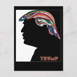 Postal Cartão Combinação Psicodélica de Donald Trump
