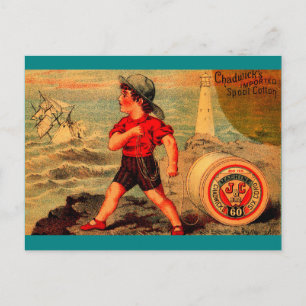 Postal cartão comercial vitoriano Chadwick's Spool Cotton