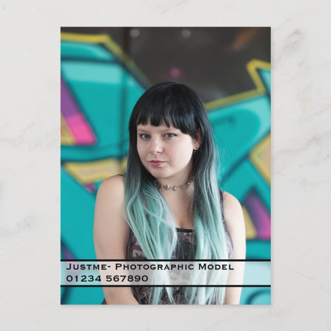 Postal Cartão Comp Modelo - Pegue seu nome lá fora. (Frente)