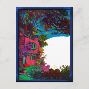 Postal Cartão da arte da queda da casa do Victorian