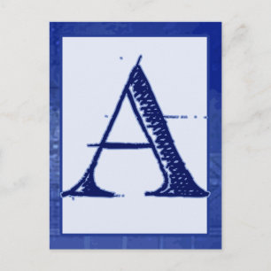 Postal Cartão da bandeira da tipografia da letra "A" do
