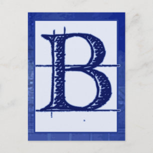 Postal Cartão da bandeira da tipografia da letra "B" do