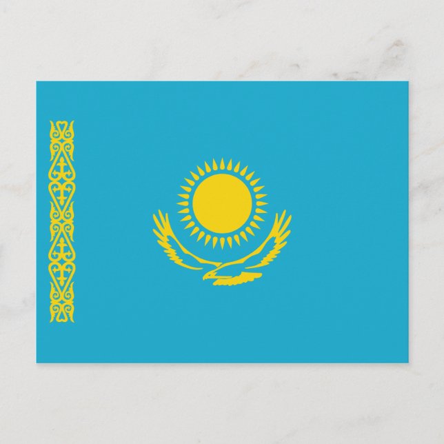 Postal Cartão da bandeira de Kazakhstan (Frente)