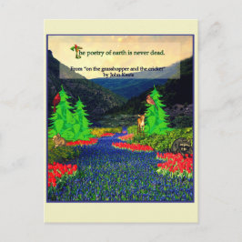 Postal Cartão da cena da natureza das citações de Keats