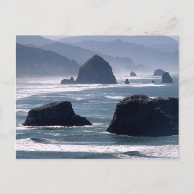 Postal Cartão da costa de Oregon do Oceano Pacífico da (Frente)