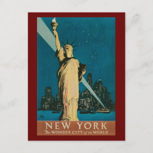 Postal Cartão da estátua da liberdade do vintage