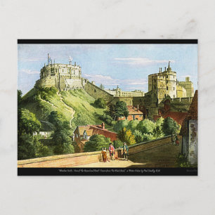 Postal Cartão da pintura da aguarela do castelo de