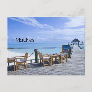 Postal Cartão da praia de Maldives