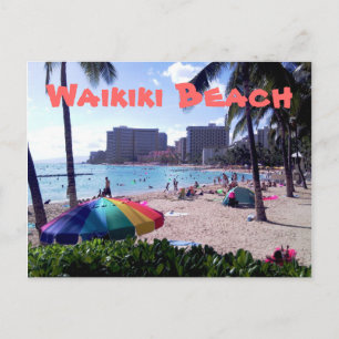 Postal Cartão da praia de Waikiki