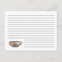 Cartão da receita da chávena de café