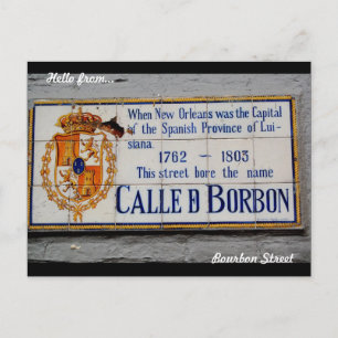 Postal Cartão da rua de Nova Orleães Bourbon