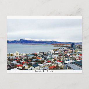 Postal Cartão das montanhas do telhado de Reykjavik