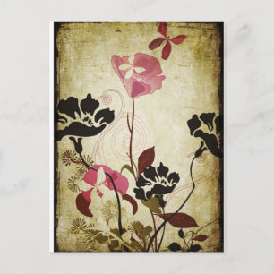 Postal Cartão das papoilas do vintage