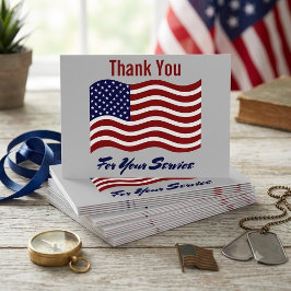 Postal Cartão de agradecimento à bandeira americana