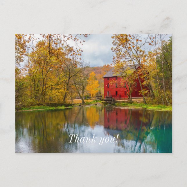 Postal Cartão de agradecimento Alley Mill And Spring (Frente)
