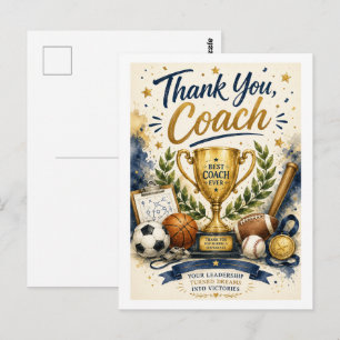 Postal Cartão de agradecimento ao técnico campeão