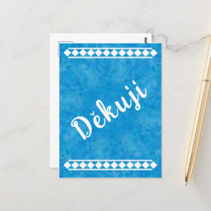 Postal Cartão de agradecimento azul da República Tcheca