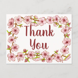 Postal Cartão de Agradecimento Blossoms Border~2