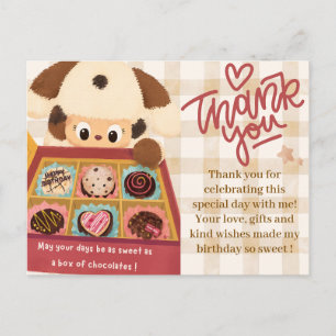 Postal Cartão de Agradecimento Cachorrinho de Chocolate