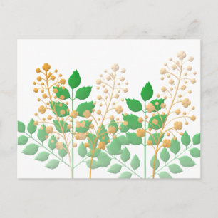 Postal Cartão de agradecimento com flores e folhas do jar