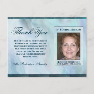 Postal Cartão de agradecimento com foto de funeral com co
