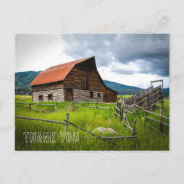 Postal Cartão de agradecimento com imagem de celeiro