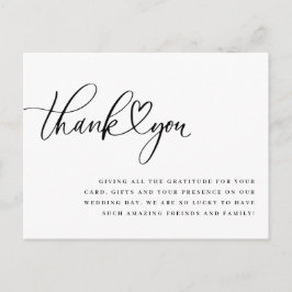 Postal Cartão de agradecimento coração, cartão de agradec