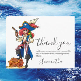 Postal Cartão de agradecimento da menina pirata