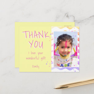 Postal Cartão de agradecimento de aniversário da garota d