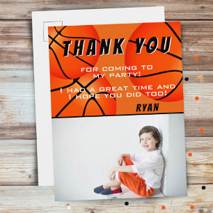 Postal Cartão de Agradecimento de Aniversário de Basquete