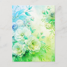 Postal Cartão de Agradecimento de Aquarela Floral Elegant