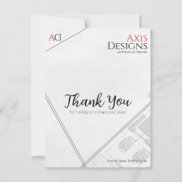 Postal Cartão de agradecimento de arquiteto com design de