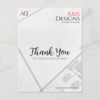 Cartão de Agradecimento de Arquiteto com Design de