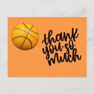 Postal Cartão de agradecimento de basquete com basquete