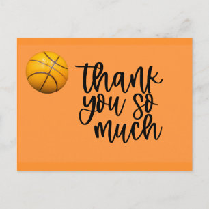Postal Cartão de agradecimento de basquetebol com basquet