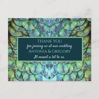 Postal Cartão de Agradecimento de Casamento Aqua Vibrant
